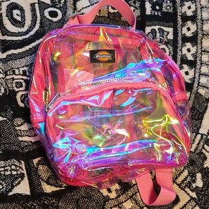 Pink see through backpack purse